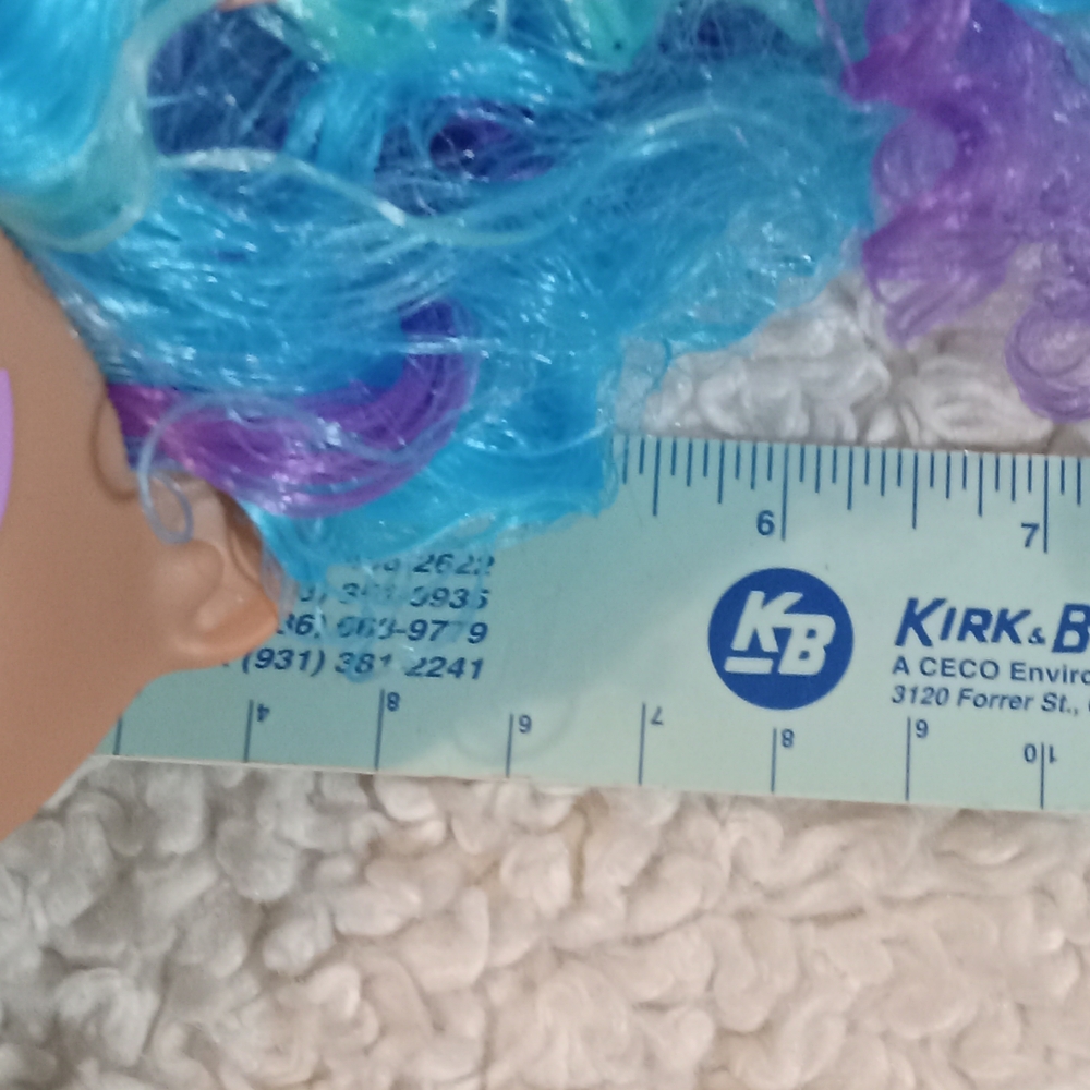 Colorful Curly Hair Doll with Blue and Purple Outfit - Picture 10 of 11